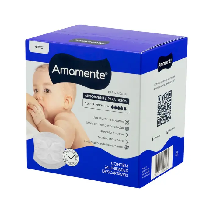 Absorvente para Seios com Dia e Noite Amamente 24x24un