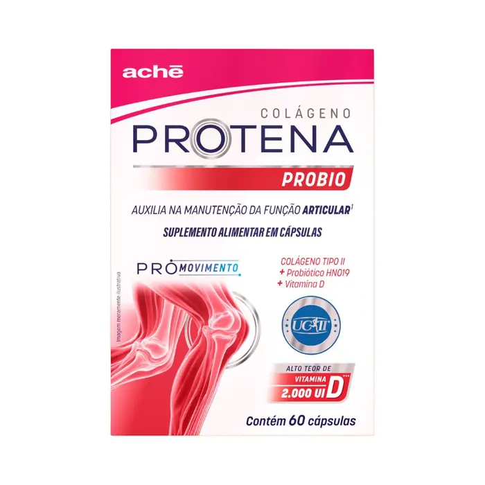 Suplemento Alimentar Probio Colágeno Tipo Ii + Vitamina D + Probiótico 60 Cápsulas Protena
