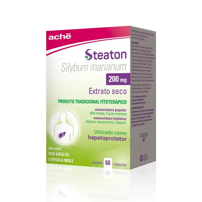 Silimarina Hepatoprotetor 60 Cápsulas Steaton 0.2g