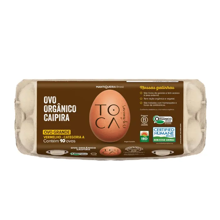 Ovos Caipira da Toca Orgânicos C/ Fazenda 10x10un