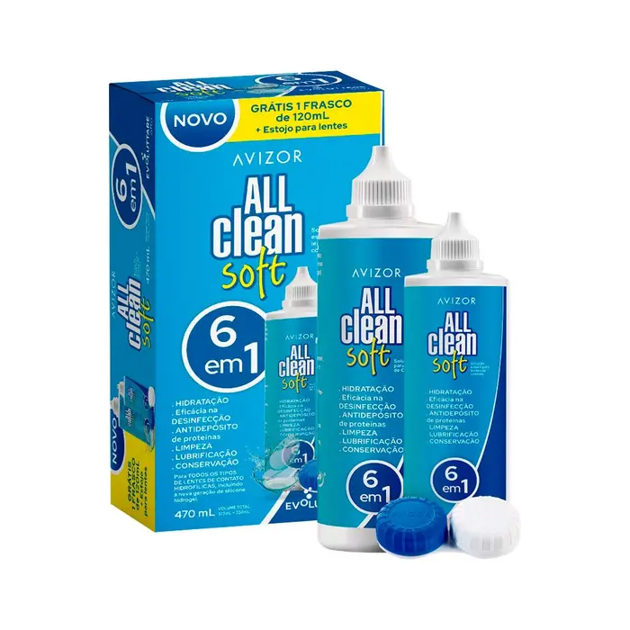 Solucao para Lentes de Contato All Clean Soft + Estojo Especial Avizor 350ml