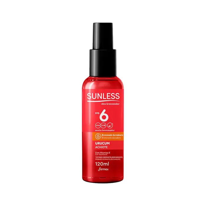 Bronzeador Fps6 Oleo Spray Urucum Sunless 120ml