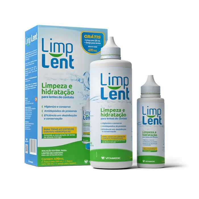 Solucao para Lentes de Contato Limp Lent + + 1 Estojo para Lentes Vitamedic 350ml
