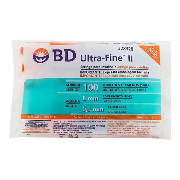 Seringa Bd Ultra Fine 0,3x8mm com de 3x10un