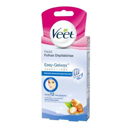 Cera Fria Facial Peles Delicadas 12 Folhas Veet