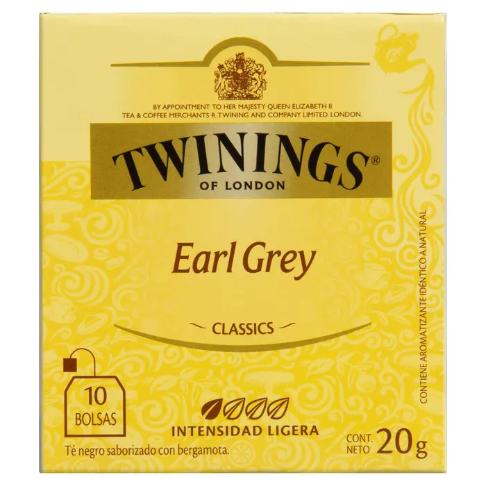 Chá Preto Earl Grey Twinings Classics Caixa 20g 10 Unidades