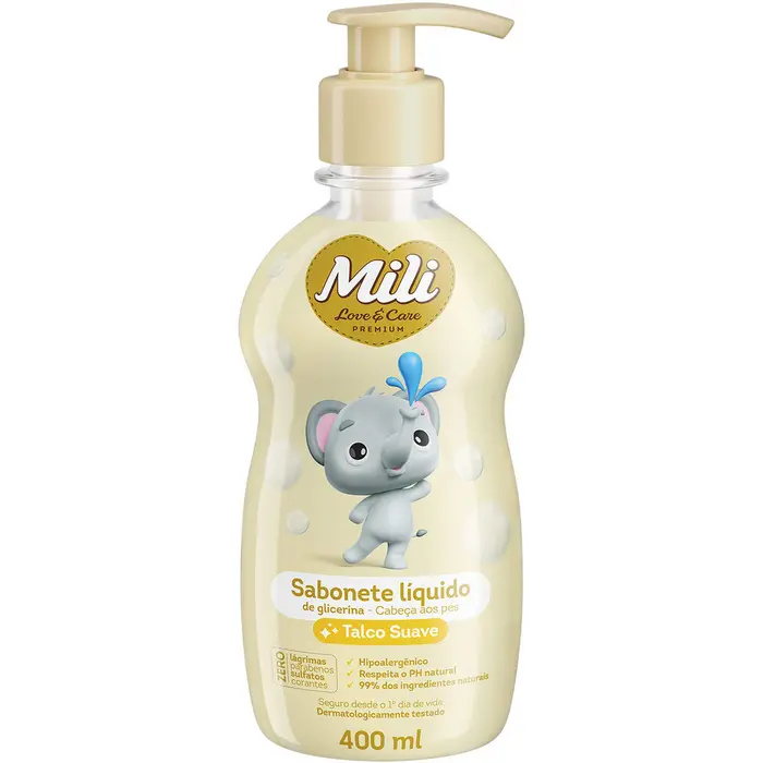 Sabonete Talco Suave Mili Love&Care 400ml
