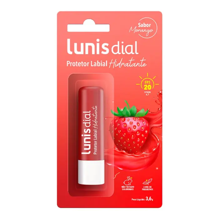 Protetor Labial Fps20 Morango Lunis Dial 3.6g