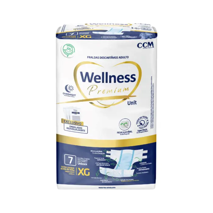 Fralda Geriatrica Tamanho Xg Unissex Premium Wellness