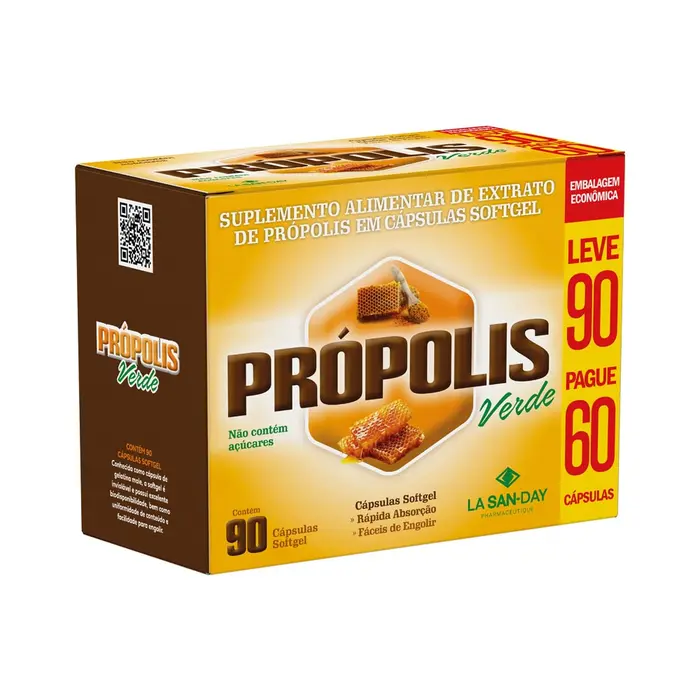 Suplemento Alimentar Propolis Verde Lasanday 60 Capsulas Softgel Especial La San Day