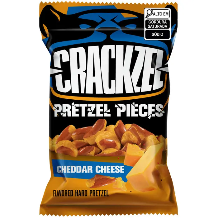 Crackzel Pretzel Pieces Cheddar Pacote 85g