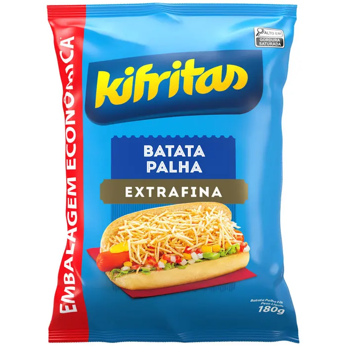 Batata Palha Extrafina Kifritas Pacote 180g Embalagem Econômica