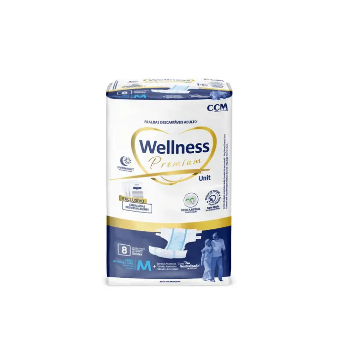 Fralda Wellness Geriatrica Unissex Tamanho M Premium Ccm