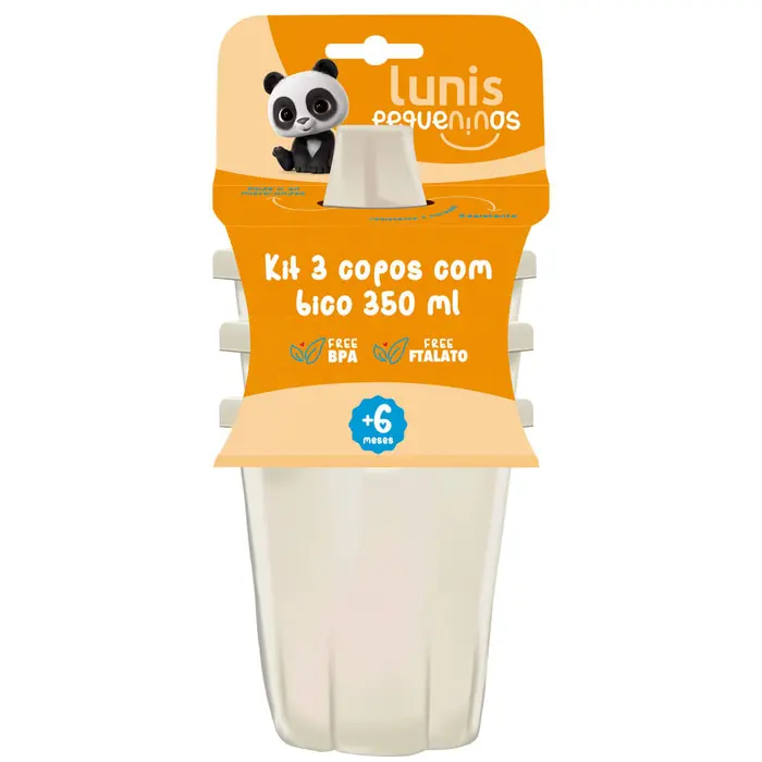 Copos com Bico Lunis Pequeninos 3x350ml