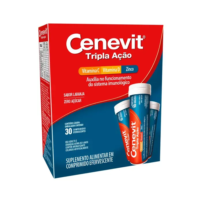 Cenevit Tripla Acao Comprimidos Efervescentes Sabor Laranja Legrand