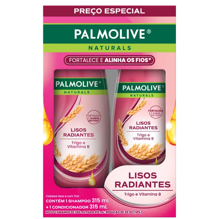Kit Shampoo + Condicionador Palmolive Naturals Lisos Radiantes 315ml Cada